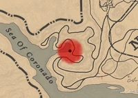 Sea Of Coronado hideout on the Red Dead Online map