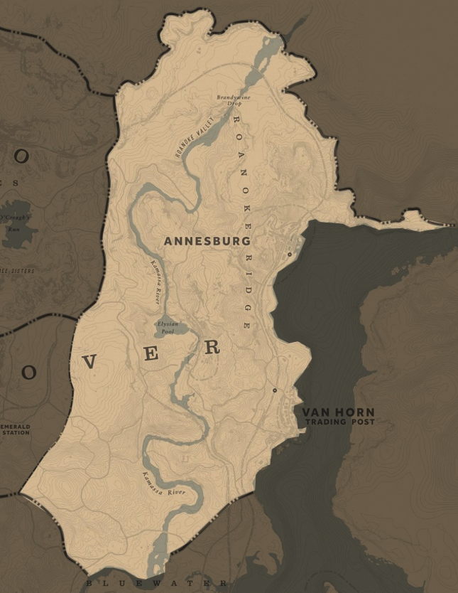 Red Dead Redemption 2 mapa do tesouro: sul de roanoke 