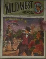 Dime novel cover depicting Ricketts holding Jim Calloway at gunpoint, from Wild West Heroes, No. 132