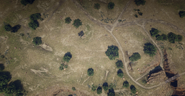 A bird's eye view of Warthington Ranch Location in Red Dead Redemption 2