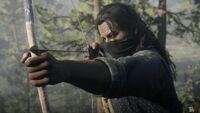 Charles aiming his bow