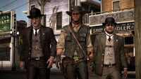 Fordham and Ross escorting John Marston through Blackwater