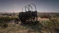 Abandoned wagon near the road between Venter's Place and Lake Don Julio