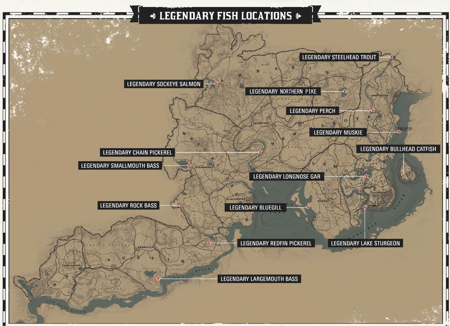 Find RDR2 Legendary Fish guide with maps - Polygon