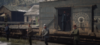 Hixon confronting the protagonist and Lem in "Come Hell, Come High Water"