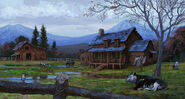 Concept art for the Downes' Ranch