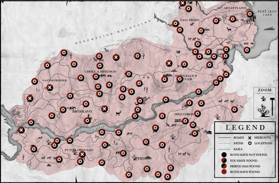 Este mapa te ayudará a completar al 100% Red Dead Redemption 2