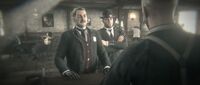 Ross and Fordham question Cliff Douglas on possible members of the Van der Linde gang in Valentine