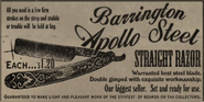 Advertisement for Barrington Apollo Steel Straight Razor