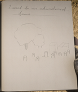 John's drawing: "I went to an abandoned town."