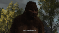 The last Sasquatch trying to explain to John Marston that they don't eat babies.