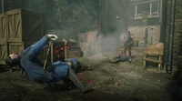John Marston fights a Saint Denis lawmen.