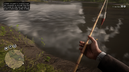 Fishing rod in first person.