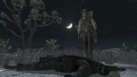 John Marston finds Sam's corpse outside Gaptooth Ridge.