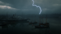 A thunderstorm over the Lannahechee River, Saint Denis.