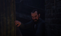 Hixon leaving his cover to confront the protagonist