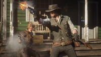 John fighting alongside Sadie Adler.