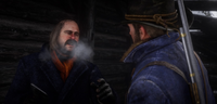 Pearson telling a navy story to Arthur