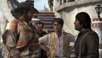 De Santa: "20,000 pesos and information as to the whereabouts of Javier Escuella." Marston: "Okay, then."