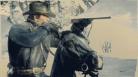Arthur holding a Carbine Repeater in Chapter 1