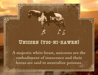 The description of the mythical Unicorn in-game.