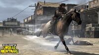 John Marston riding Death, the "pale horse".