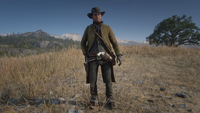 John wearing the Duster replicated in Red Dead Redemption 2