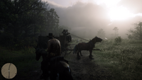 Arthur encountering a rival gang.