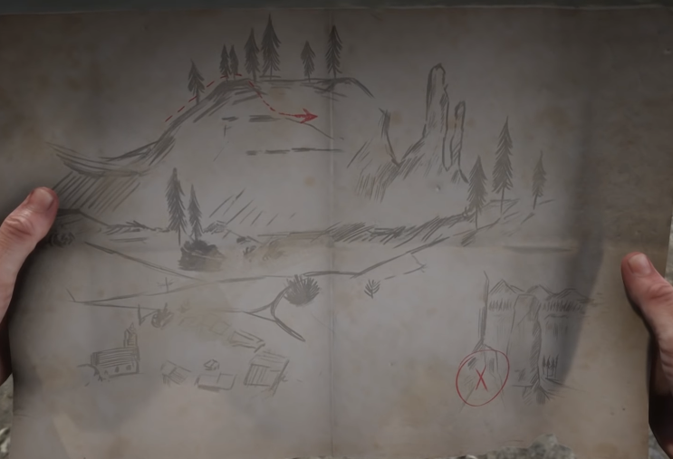 Red Dead Redemption 2 - Sketched Treasure Map 