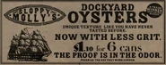 Advertisement for Sloppy Molly's Dockyard Oysters
