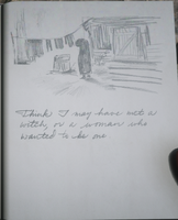 Arthur's drawing: "Think I may have met a witch, or a woman who wanted to be one"