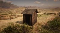 The outhouse at Pleasance House