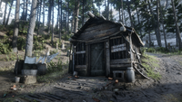 The exterior of her shack