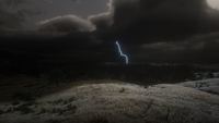 A lightning strike during a dry thunderstorm over the Great Plains.