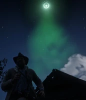 The UFO seen flying away from outside the shack