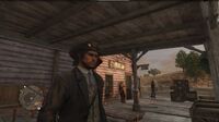 Marston waiting for a train in MacFarlane's Ranch Station