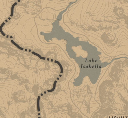 Red Dead Online Tesoro del Lago Isabella /Lake Isabella Treasure Map  Location 