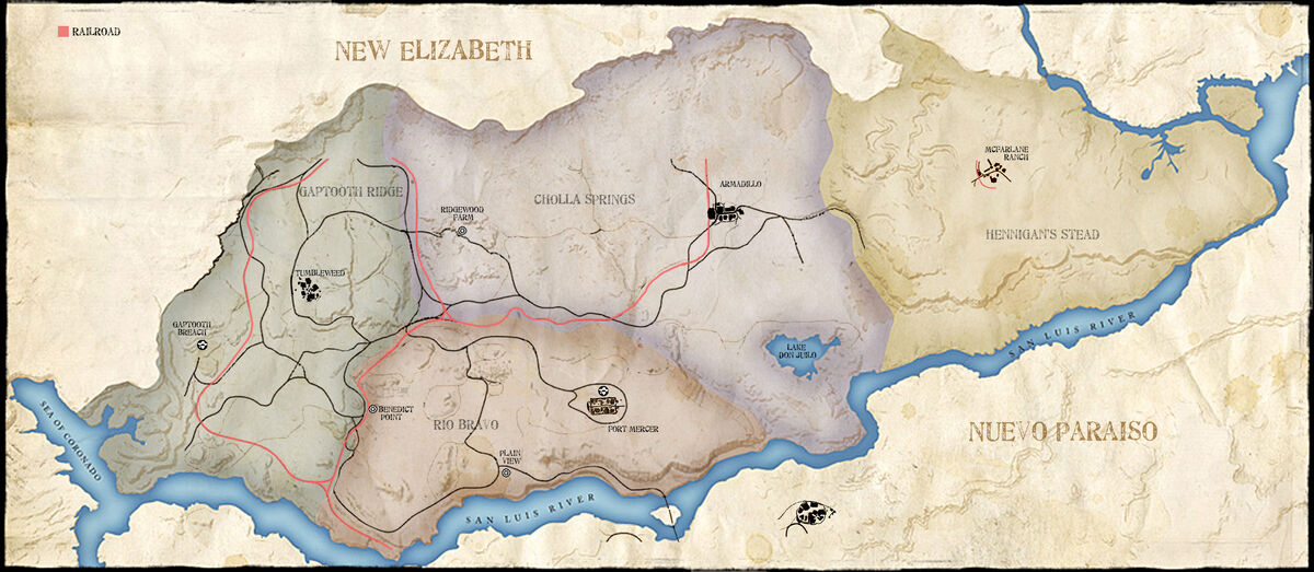 RDR 2 mapa