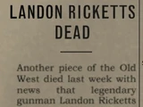Landon Ricketts Dead