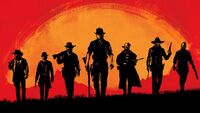 The gang as they appear in the first official artwork for Red Dead Redemption II