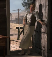 Miss MacFarlane meets John for the first time