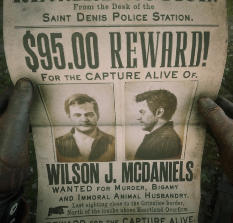 svømme samtale Materialisme Bounty Poster For Wilson J. McDaniels - Red Dead Redemption 2 Wiki