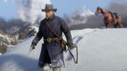 Arthur et sa tenue de base dans les montagnes d'Ambarino