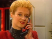  breaks the fourth wall as she says "What a guy!"