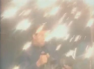 Rimmer uses the bazookoid to destroy the Time Drive