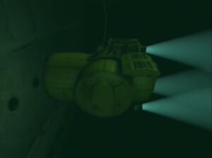 The  entering the underwater SSS Silverberg with the  of 