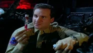 Arnold Rimmer finds the positive viruses in the wreck of Starbug after it crashes into the Red Dwarf hangar ("Back in the Red I", Series VIII)
