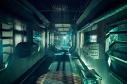 An interior corridor aboard Iron Star