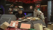 The Dwarfers open the post pod in the Red Dwarf Drive Room