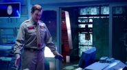 In a dimension where Holly is still the ship computer, Holly appears on the monitors in the Science Room to converse with Rimmer ("Skipper")